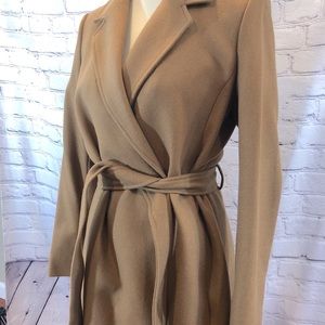 Over the knee pea coat in taupe